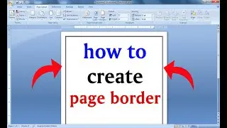 How to Create Border in MS Word | Create Border in MS Word | How to Add Page Border in Word |