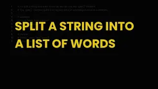 Split a string into a list of words