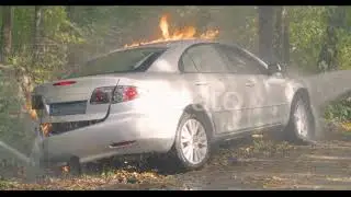 Unrecognizable Firemen Extinguishing Fire on Car | Stock Footage - Envato elements