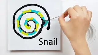 (266) Chain pull technique _ Snail _ Acrylic Pouring _ Fluid acrylic _ Designer Gemma77
