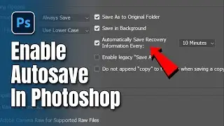 How to Enable Autosave in Photoshop | how to turn on Autosave in Photoshop