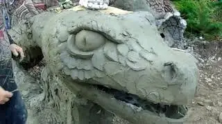 как  сделать корни  дерева  и  кору  из  цемента    в  виде  змеи  мастер  класс