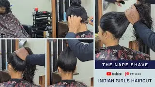 Nape Shave | Indian women Head shave | Girls Haircut | women haircut | #shorthair #ponytail #shave