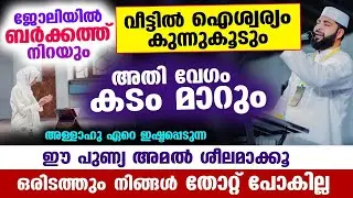 കടം മാറാനും ജോലിയിലും വീട്ടിലും ബർക്കത്ത് ഉണ്ടാവാനും ഈ അമൽ ചെയ്യൂ...    ഒരിടത്തും തോറ്റുപോകില്ല