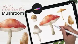 How To Draw: Watercolor Mushroom • Procreate • Easy iPad Art Tutorial