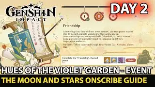 Genshin Impact - How To Complete - (The Moon And Stars Onscribe) Day 2  Irodori Poetry Part 2 Guide