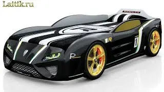 Детская объемная 3d кровать машина «Romack Sportline» черная. Мебель. Отзыв. Интернет-магазин Лайтик