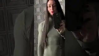 Muscular Female Bodybuilder Flexes Rock Hard Abs Through Shirt! Vika Pogribnyak