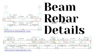 Beam Rebar Details in Autocad | Long and cross section of Beam Rebar