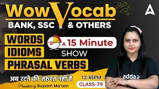 WOW VOCAB | English Vocabulary for Competitive Exams | Class #79 Rupam Chikara