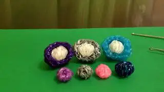 Ракушка с Жемчужиной из резинок воздушными петлями на крючке