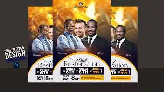 Church Flyer Design | How To Design Church Flyer in Photoshop | Total Restoration Church Flyers