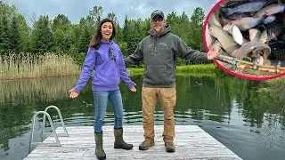 STOCKING our BACKYARD Pond with a NEW TROUT SPECIES