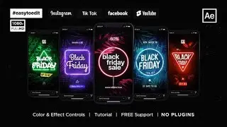 Black Friday | Neon Stories & Posts | After Effects Template