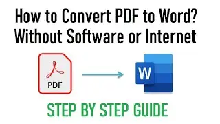 How to Convert PDF to Word | Without Software or Internet