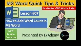How to add Word Count in MS Word