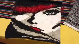 Вязание, Мой первый опыт интарсии, вязаная сумка.