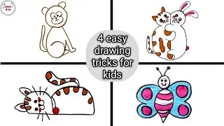 Easy drawings through numbers and letters for kids || #zeeniArts #drawing #draw #easy #simpledrawing