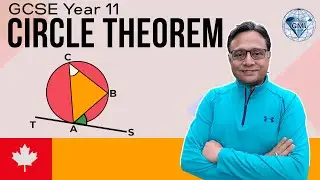 Circle Theorem Tangent and Radius intersect at right angles Examples GCSE