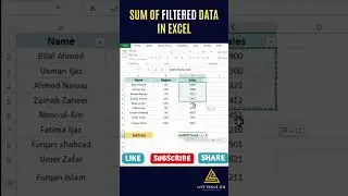 Get sum of Filtered Data | #ytshorts #shorts #excel