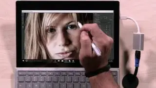 Editing with Photoshop Face-Aware Liquify on a Microsoft Surface