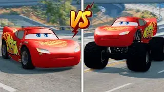Lightning McQueen vs Monster Truck Lightning McQueen in BeamNG Drive - which is best?