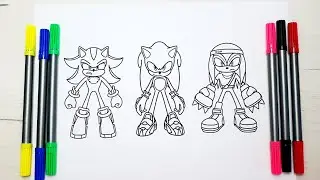 SONIC PRIME COLORING PAGES Sonic the Hedgehog, Shadow the Hedgehog and Renegade Knucks