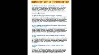 My Mother at Sixty Six Textbook Solutions/ Flamingo book Poem 1 Answers