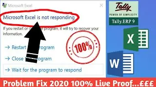 Not Responding Microsoft office Window10, Windows7,Excel,Word, Software Problem Fix LiveProof 100%