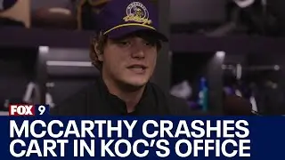J.J. McCarthy explains crashing motorized cart in KOC's office: 'It is true'