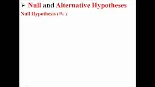 Null and Alternative Hypotheses