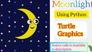 Python Turtle Graphics | Moon Night | with source code | Turtle Design