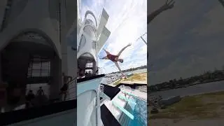 Slow mo so smooth, he started going in reverse ⏮️ #Insta360 #highdive #adrenaline #slowmo #shorts