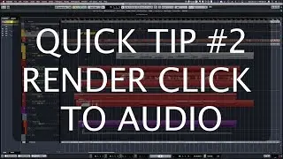 Render Click to Audio - Cubase 9.5 - 