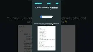 ✨Creative Upload Progress Bar Using HTML & CSS! 