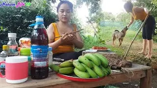 Girl In The Mountains With Daily Work, Watering Vegetables, Weeding And Happy Lunch, Nature Life 88