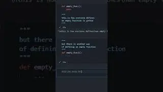 Another way to define empty function in python