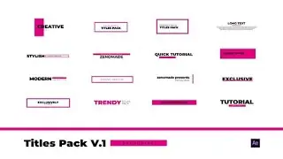 Titles Pack AFTER Effects Template Videohive 30270978