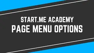 How to use the Pages menu options
