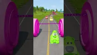 Crazy Cars Take on 2 Bollard Barbie and GIANT Strong Chain in BeamNG.drive