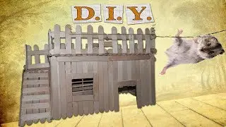 How to make a house for the hamster with your hands out of Popsicle sticks. DIY