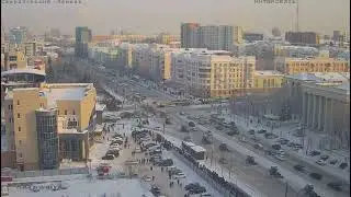 Митинг в Челябинске январь 2021 (перекресток Ленина-Свердловский) ускоренное видео