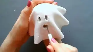 Let's boo this 👻 How to Make Spooky Ghost with Air Dry Clay / Cool Halloween Decoration Lantern Idea