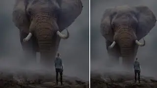 Photoshop tutorial  - Big elephant Photo manipulation