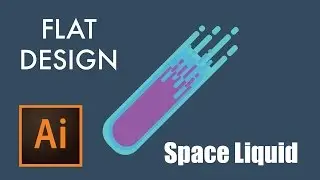 Flat Design - Space Liquid  | Adobe Illustrator |