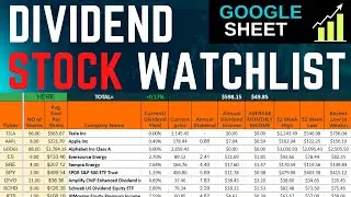 How To Make a US  Dividend Stock  Watchlist or Dividend Tracker  on  Google Sheets