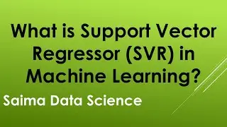 Support Vector Regressor SVR English