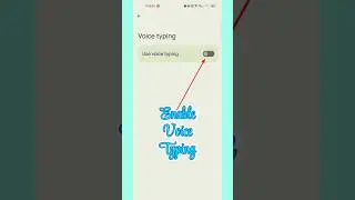 How To Enable Voice Typing In Keyboard || 