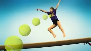 BALANCE BEAM DODGEBALL | TheCheernastics2