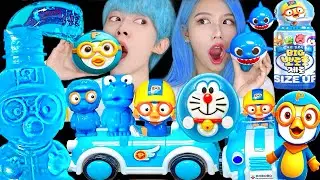 ASMR ICE CREAM BLUE PORORO JELLY RECIPE PARTY 직접 만든 블루 뽀로로 꿀젤리 먹방 DESSERTS MUKBANG EATING SOUNDS